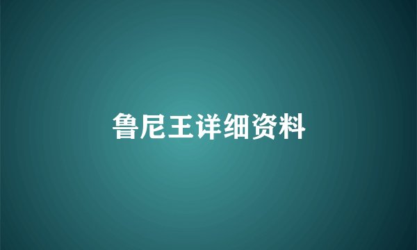 鲁尼王详细资料