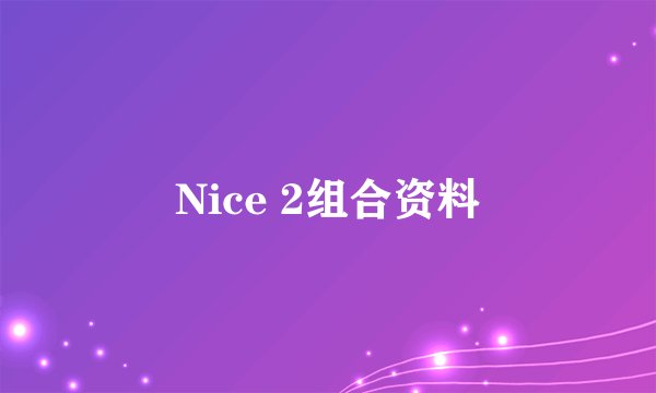 Nice 2组合资料