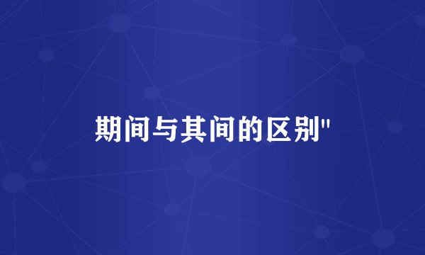 期间与其间的区别