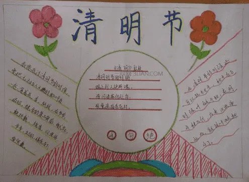 清明节手抄报儿童简单画好看图片