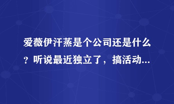 爱薇伊汗蒸是个公司还是什么？听说最近独立了，搞活动，交13.9万加盟