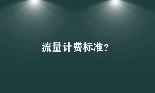 流量计费标准？
