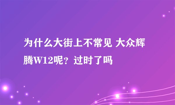 为什么大街上不常见 大众辉腾W12呢？过时了吗