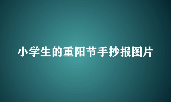 小学生的重阳节手抄报图片