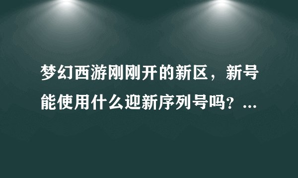 梦幻西游刚刚开的新区，新号能使用什么迎新序列号吗？或者好友推荐什么的？都要什么条件？