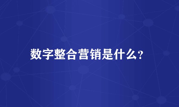 数字整合营销是什么？