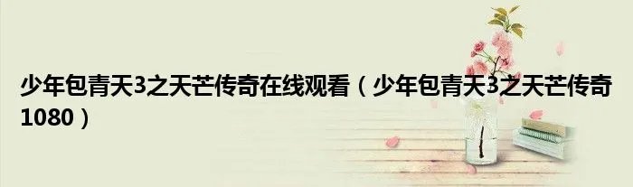 少年包青天3之天芒传奇在线观看（少年包青天3之天芒传奇1080）