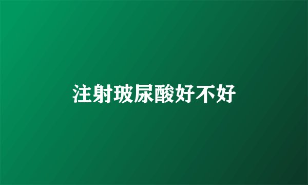 注射玻尿酸好不好