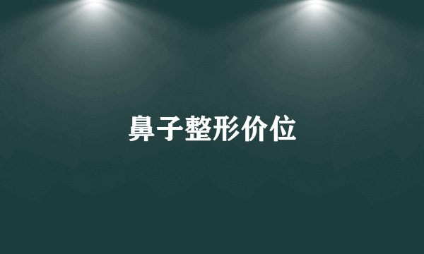 鼻子整形价位