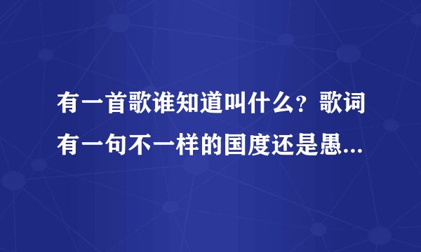 有一首歌谁知道叫什么？歌词有一句不一样的国度还是愚人的国度我想不起来了