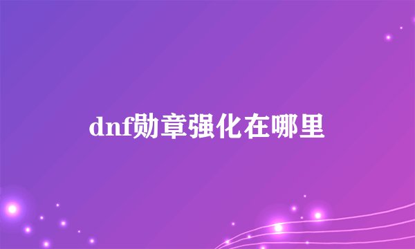 dnf勋章强化在哪里
