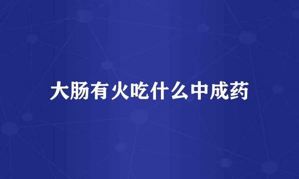 大肠有火吃什么中成药