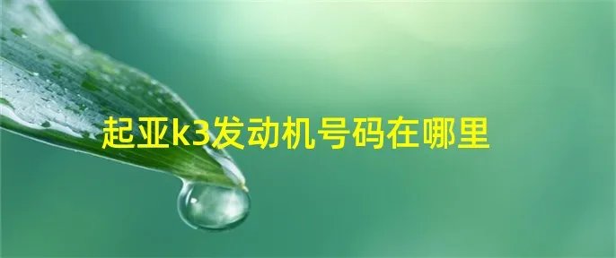 起亚k3发动机号码在哪里