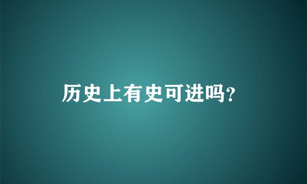 历史上有史可进吗？