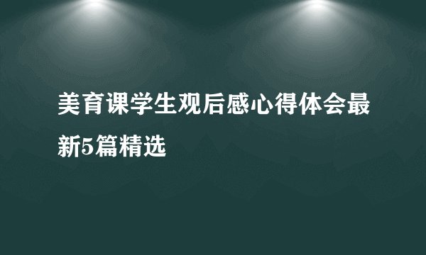 美育课学生观后感心得体会最新5篇精选