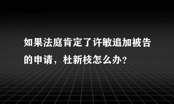 如果法庭肯定了许敏追加被告的申请，杜新枝怎么办？