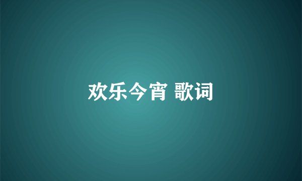 欢乐今宵 歌词