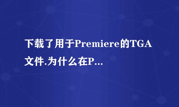 下载了用于Premiere的TGA文件.为什么在PR里那么慢