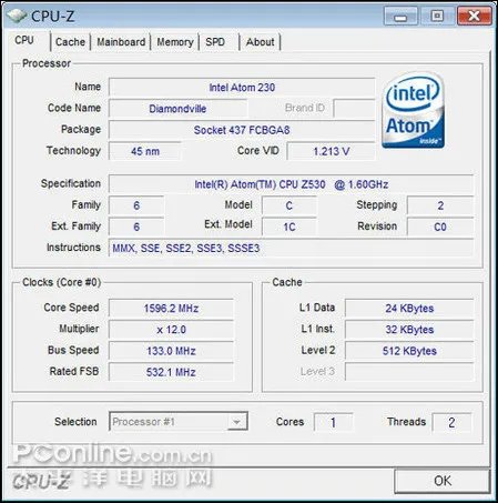 N270与Z530有何区别？Atom处理器型号释疑