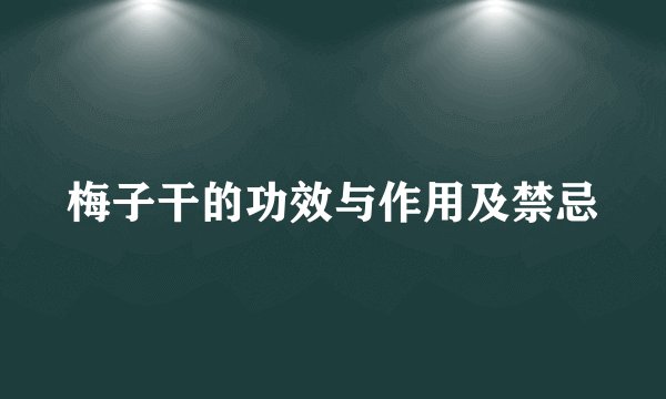 梅子干的功效与作用及禁忌
