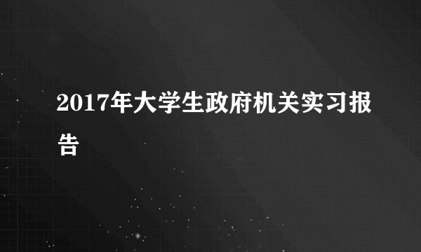 2017年大学生政府机关实习报告
