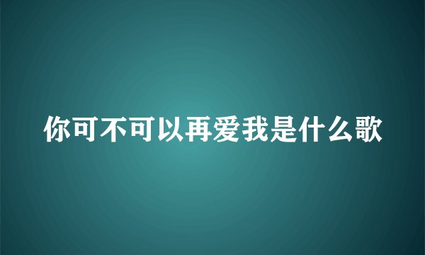你可不可以再爱我是什么歌