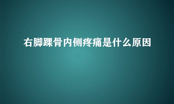 右脚踝骨内侧疼痛是什么原因