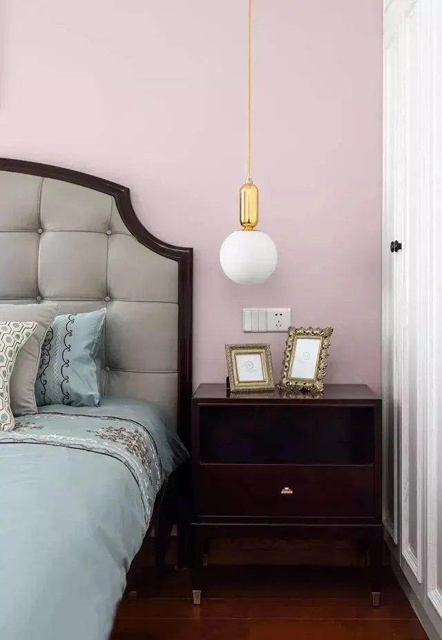 大户型新房装修，粉色背景墙清新优雅,还有单独的儿童区！