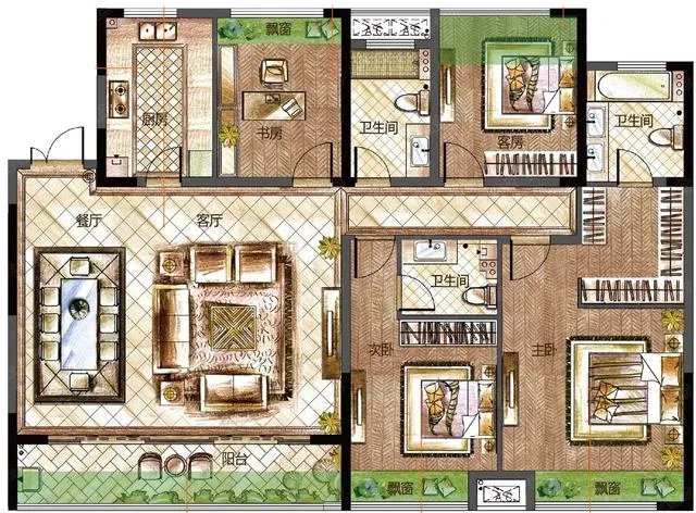 四个房间一般小孩住哪间