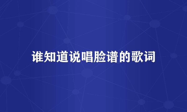 谁知道说唱脸谱的歌词