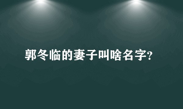郭冬临的妻子叫啥名字？