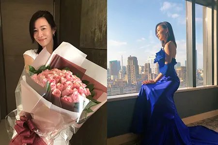 佘诗曼晒生日照片笑容超灿烂 新剧发布会亮相表情可爱