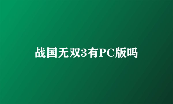 战国无双3有PC版吗
