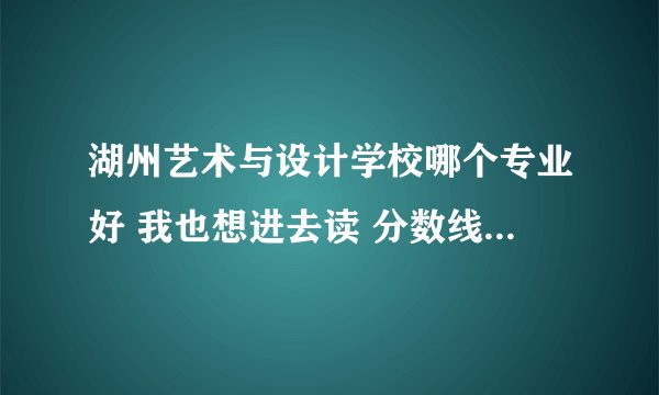湖州艺术与设计学校哪个专业好 我也想进去读 分数线多少啊 那个学校管的严吗 我没分了 帮帮忙