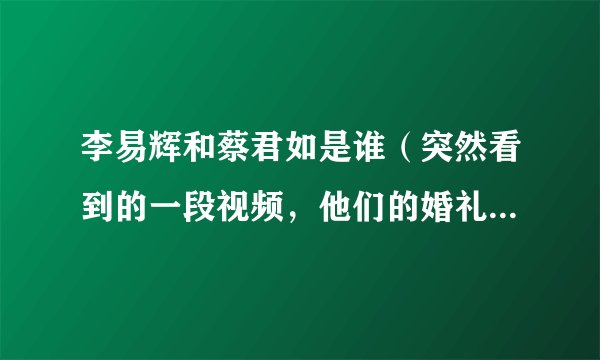 李易辉和蔡君如是谁（突然看到的一段视频，他们的婚礼还有林依晨等等，就比较好奇他们是谁…）