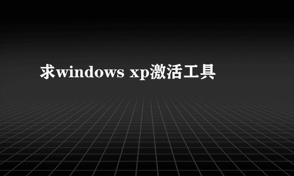 求windows xp激活工具