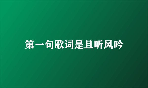 第一句歌词是且听风吟