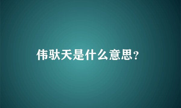 伟驮天是什么意思？