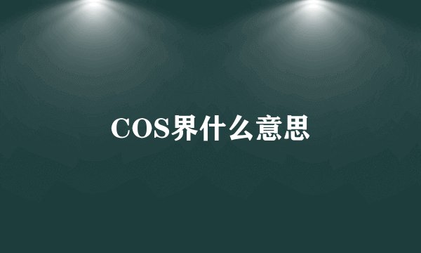 COS界什么意思