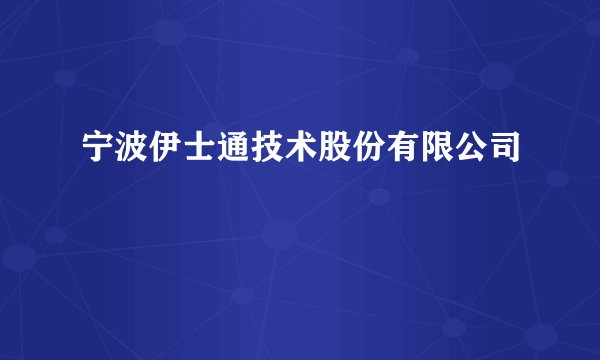 宁波伊士通技术股份有限公司