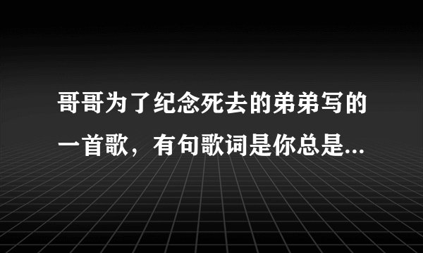 哥哥为了纪念死去的弟弟写的一首歌，有句歌词是你总是爱望着天空