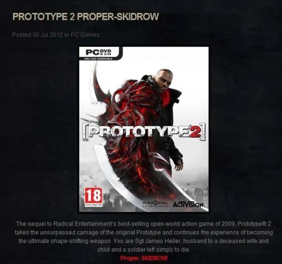 S组与F组又互喷 《虐杀原型2》破解补丁引发矛盾