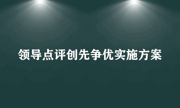 领导点评创先争优实施方案
