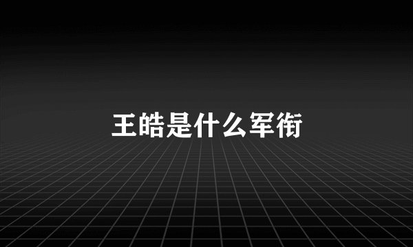 王皓是什么军衔