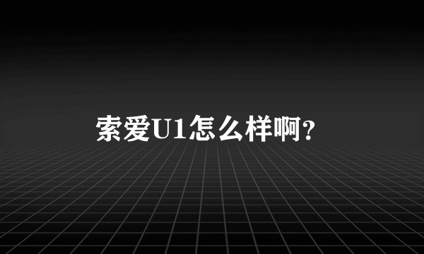 索爱U1怎么样啊？