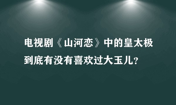 电视剧《山河恋》中的皇太极到底有没有喜欢过大玉儿？