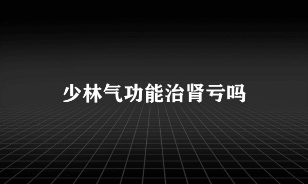 少林气功能治肾亏吗