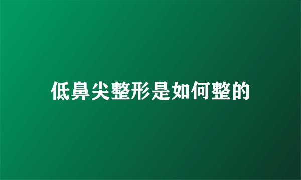 低鼻尖整形是如何整的