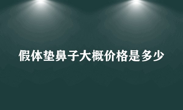假体垫鼻子大概价格是多少
