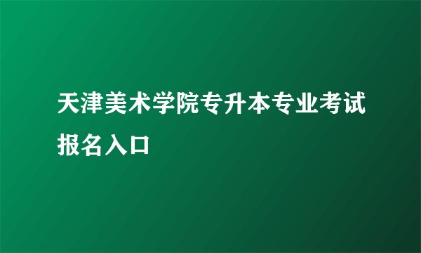 天津美术学院专升本专业考试报名入口